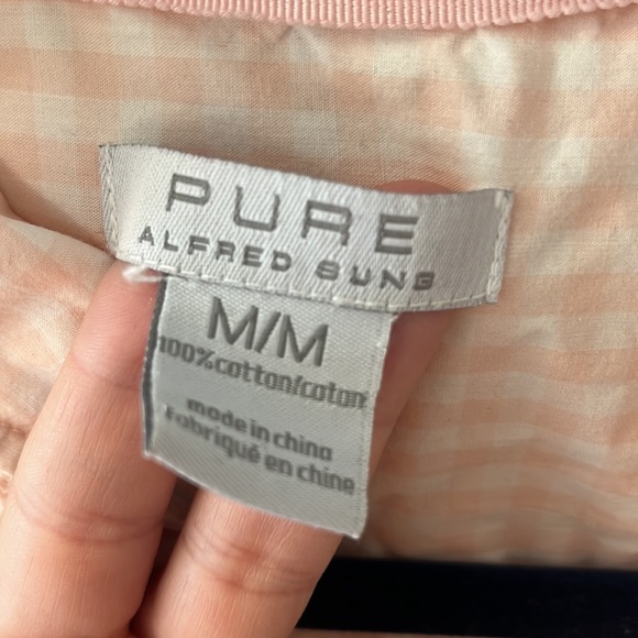 Pure by Alfred Sung salmon gingham button down - Picture 3 of 4